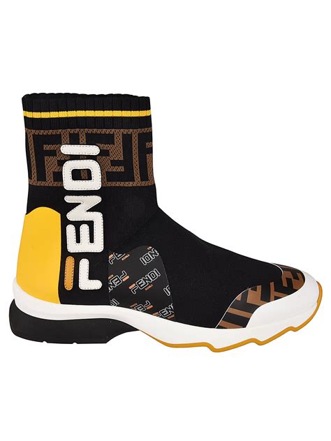 fendi men's logo sock sneakers|fendi sock shoes clearance.